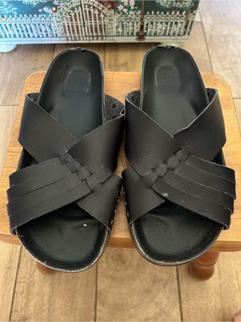 Dolce Vita Black Crisscross Slide Sandals